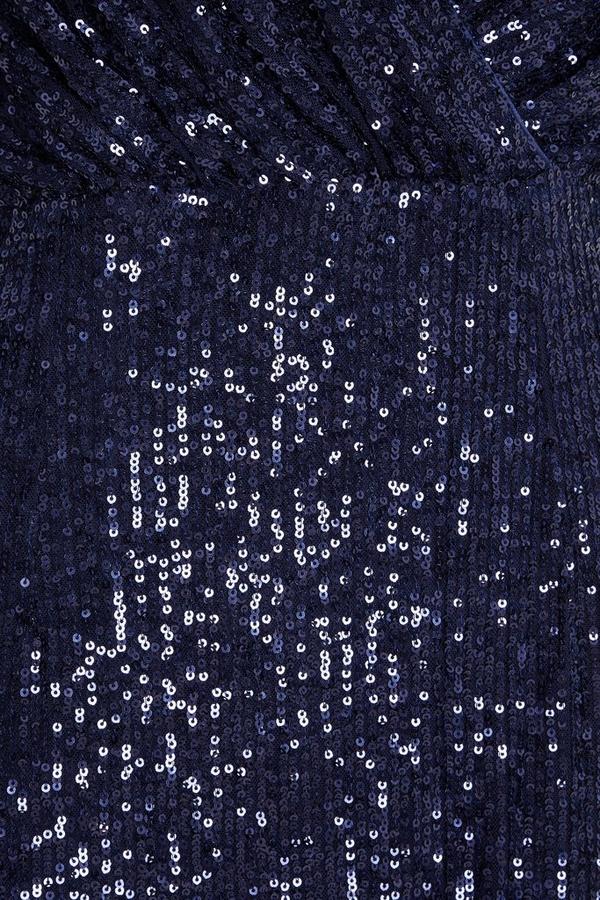 Navy Sequin Wrap Dress