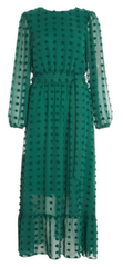 QUIZ - Green Sleeved Midaxi Dress - Rent Designer Dresses at Girl Meets Dress