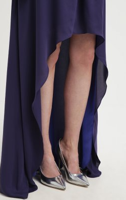 HALSTON HERITAGE - Aubergine Cocktail Gown - Designer Dress hire 