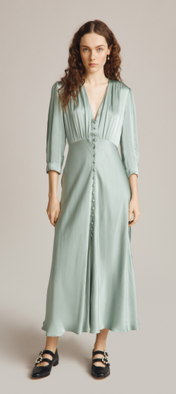 Ghost green outlet silk dress