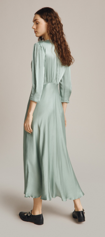 GHOST - Madison Satin Sage Dress - Designer Dress hire 