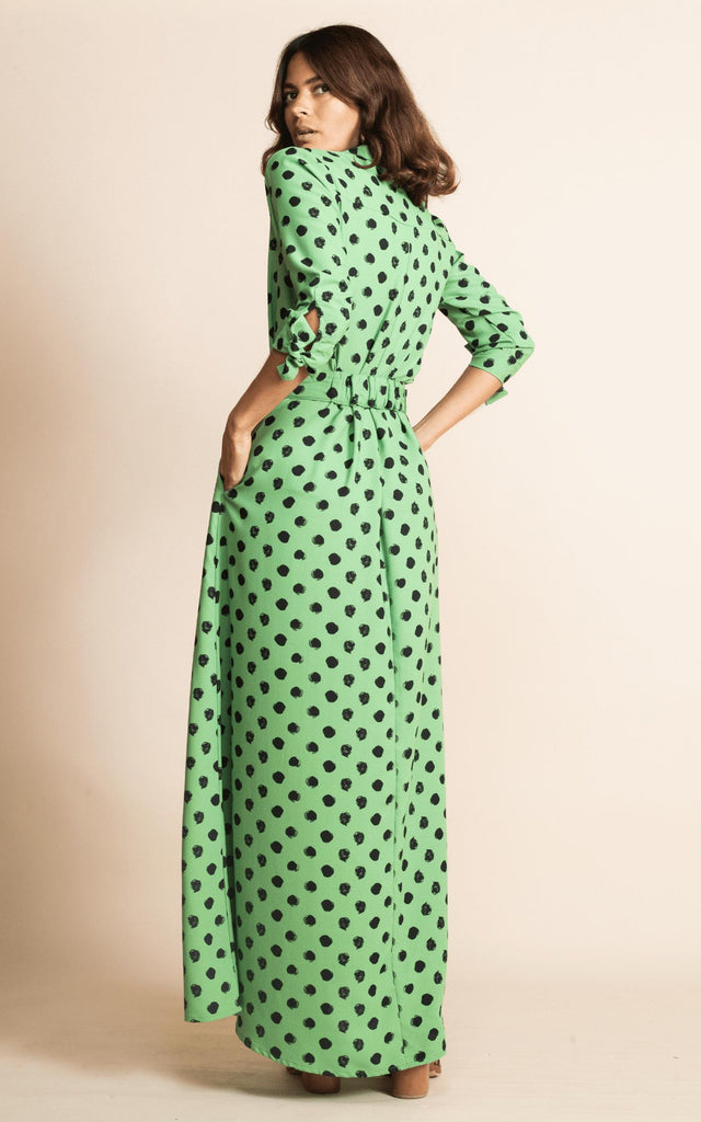 Green shop dotty dress