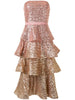 MARCHESA NOTTE - Metallic Embroidered Tulle Gown - Designer Dress hire 