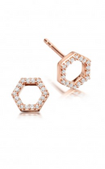 ASTLEY CLARKE - Honeycomb Diamond Stud Earrings - Designer Dress Hire