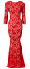 HOTSQUASH - Red Sequin Batwing Jumpsuit - Designer Dress hire