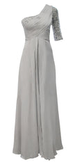 ELLIOT CLAIRE - Jewelled Silver Gown - Designer Dress Hire