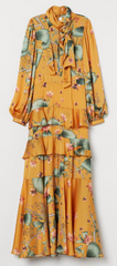 Johanna Ortiz x H&M - Yellow Scarf Collar Dress - Designer Dress Hire