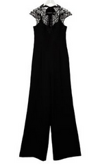 LIPSY - Black Lace Jumpsuit - Designer Dress Hire