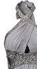 LITTLE MISTRESS - Wrap Front Dress Silver - Designer Dress hire