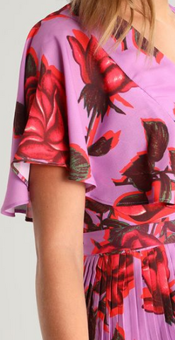 LOST INK - Rose Pleated Dress - Designer Dress hire 