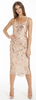 ADRIANNA PAPELL - Art Deco Nude Gown - Designer Dress hire 