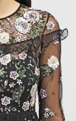 NEEDLE &amp; THREAD - Floral Embroidered Dress - Designer Dress hire 