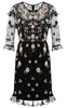 QUIZ - Black Floral Midi Dress - Designer Dress hire 