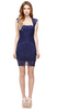 GINA BACCONI - Clarabelle Lace Dress Blue - Designer Dress hire