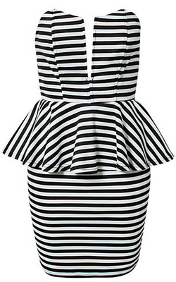 Black and white peplum dress clearance