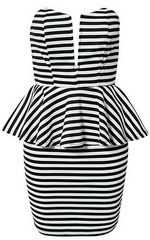 NOTION 1.3 - Peplum Striped Dress - Designer Dress Hire