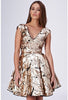 OPULENCE ENGLAND - Gold Sequin Prom Dress - Designer Dress hire