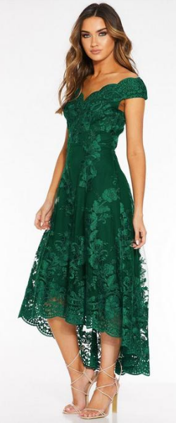 Quiz green lace dress discount