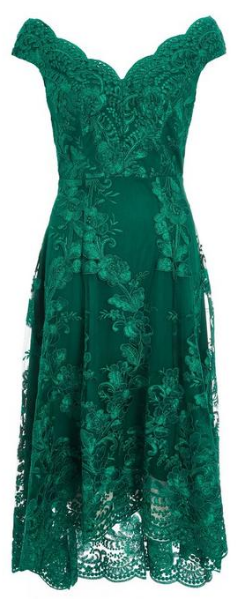 Quiz green long dress top
