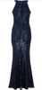 QUIZ - Navy Sequin Mermaid Gown - Designer Dress hire