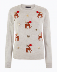 M&S COLLECTION - Reindeer Christmas Jumper - Designer Dress Hire