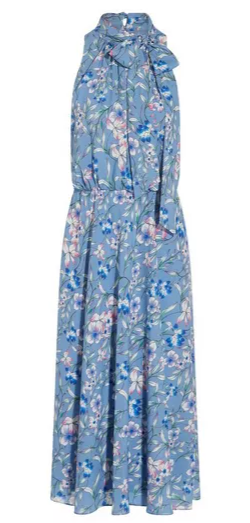 Floral Printed Tie Neck Dress Rent Adrianna Papell Dresses