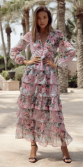 ANNE LOUISE - Rose Ruffle Dress - Designer Dress Hire