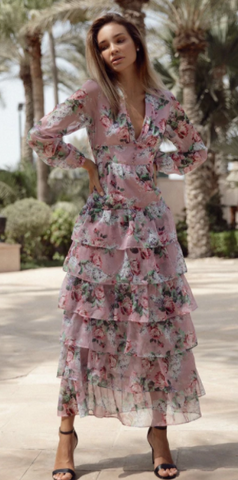 ANNE LOUISE - Rose Ruffle Dress - Designer Dress hire 