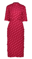 BCBGMAXAZRIA - Cerise Dotted Midi Dress - Designer Dress Hire