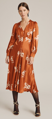 GHOST - Millie Dress Rust Bouquet - Rent Designer Dresses at Girl Meets Dress