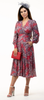 JOLIE MOI - Vanessa Red Floral Midi Dress - Designer Dress hire