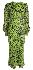 OLIVIA VON HALLE - Aureta Silk Cheetah Dress - Designer Dress Hire