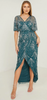 QUIZ - Green Sequin Midi Dress - Designer Dress hire
