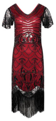 RO ROX - Gabrielle 1920s Flapper Dress Red - Designer Dress Hire