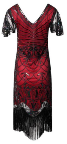 RO ROX - Gabrielle 1920s Flapper Dress Red - Designer Dress hire 
