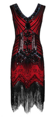 RO ROX - Gloria 1920s Flapper Dress Red - Designer Dress Hire
