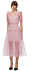 Self Portrait - Pink Dot Mesh Midi Dress - Designer Dress hire