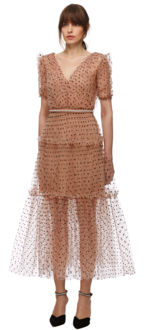 Dot Mesh Midi Dress | Rent Self Portrait dresses Girl Meets Dress Dot Mesh Midi Dress | Rent Self Portrait dresses Girl Meets Dress