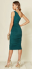 SILK FRED - Rose Ruched Dress Green - Designer Dress hire