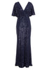 ADRIANNA PAPELL - Night Plum Floral Gown - Designer Dress hire