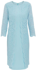 GINA BACCONI - Clarabelle Lace Dress Blue - Designer Dress Hire