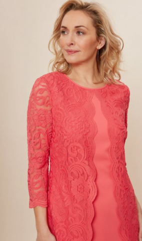 GINA BACCONI - Clarabelle Lace Dress Red - Designer Dress hire 