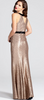HOTSQUASH - Gold Sequin Keyhole Gown - Designer Dress hire