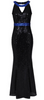 HOTSQUASH - Black Sequin Keyhole Gown - Designer Dress hire
