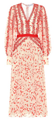 Self Portrait - Red Scattered Midi Dress - Designer Dress Hire