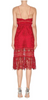 Self Portrait - Floral Red Midi Dress - Designer Dress hire