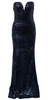 CLUB L - Flocked Fishtail Maxi Dress - Designer Dress hire