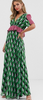 TWISTED WUNDER - Green Geo Print Maxi - Designer Dress hire