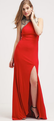 UNIQUE - Lipstick Red Gown - Designer Dress hire 