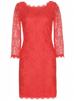 DIANE VON FURSTENBERG - Zarita Lace Dress Red - Designer Dress hire 